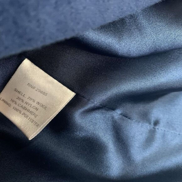 Pendleton Coat Womens 6 Petite Blue Wool Blend Lined Longline Button Up - Picture 9 of 9